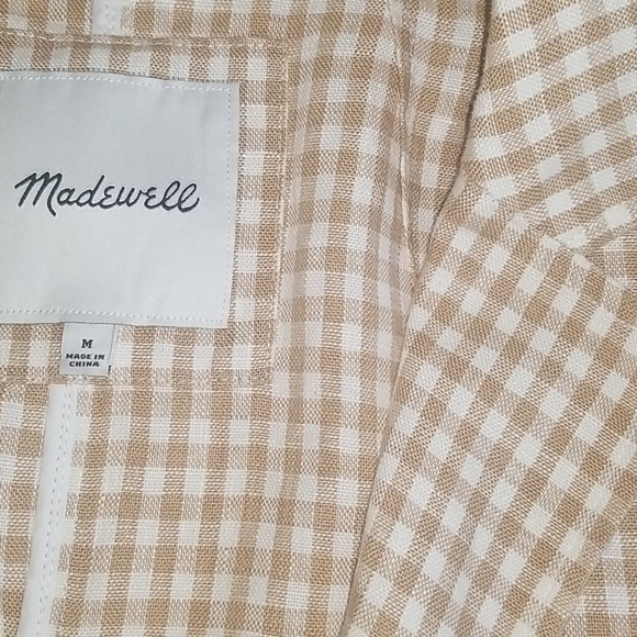 Madewell NWOT Gingham Dorset Blazer Medium - Picture 9 of 9